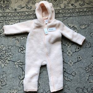 NWT Baby GAP Sherpa Winter Pink One Piece Size 6-12 Months
